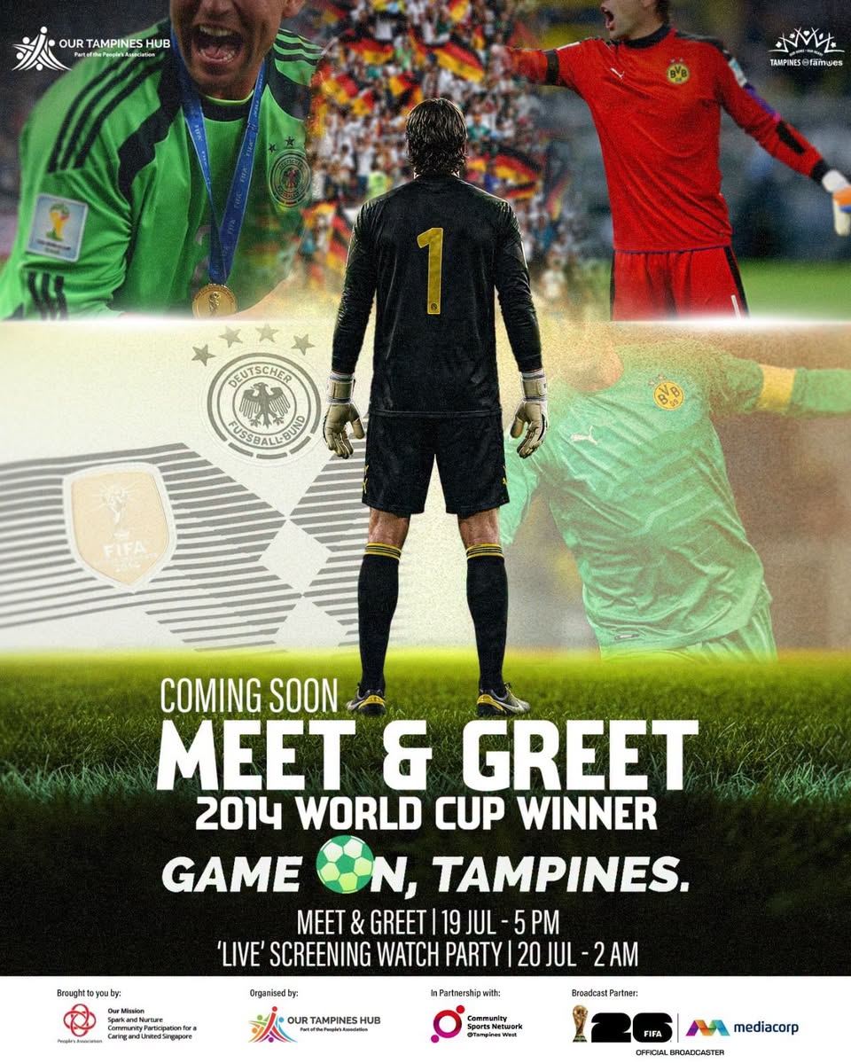 Meet and Greet 2014 World Cup Winner at Our Tampines Hub