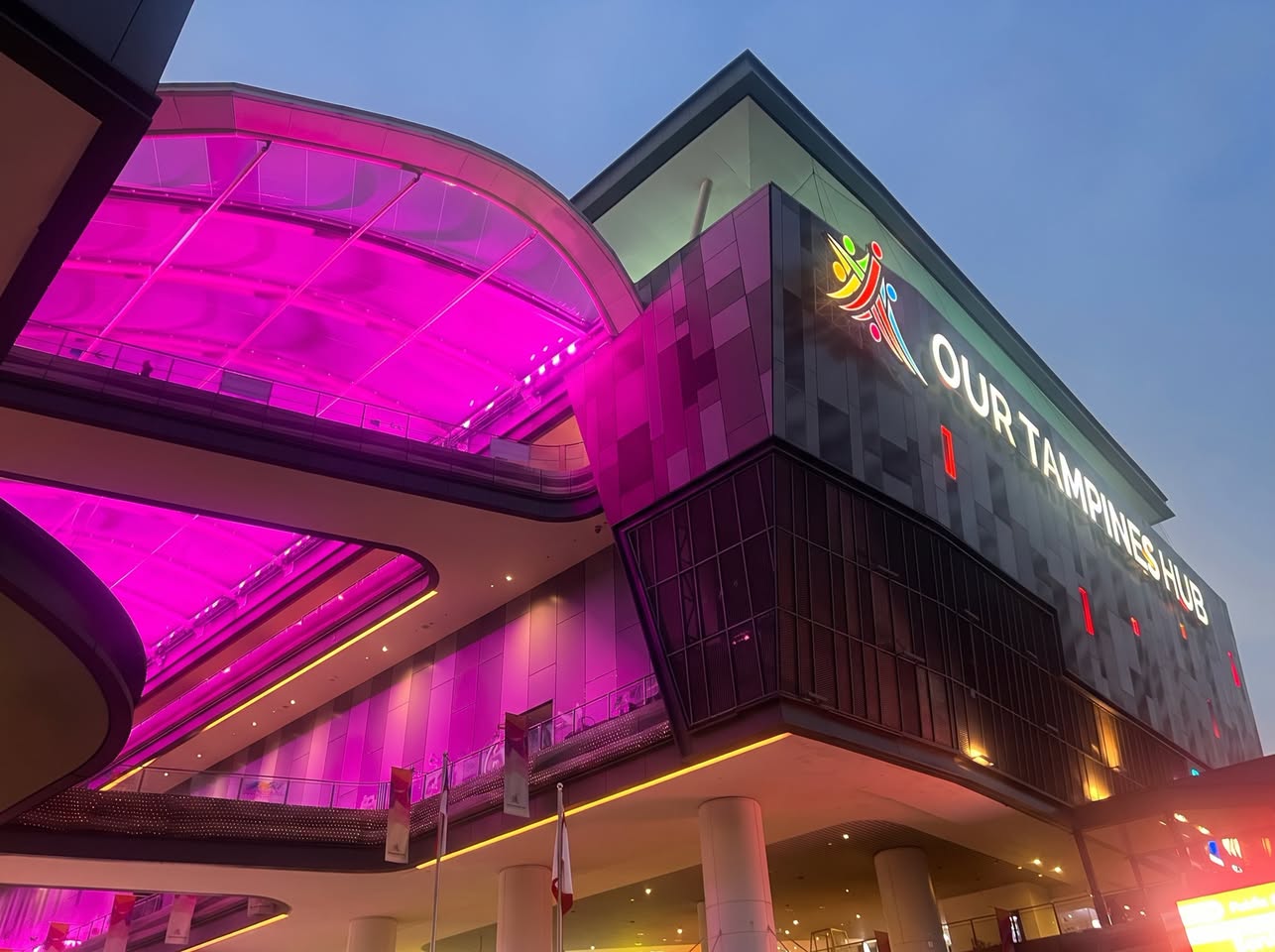 Our Tampines Hub Lights Up Pink for Breast Cancer Awareness