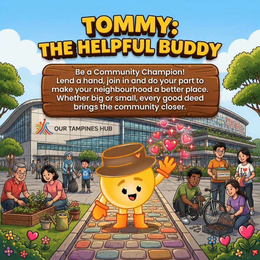 Tommy the Helpful Buddy community campaign at Our Tampines Hub