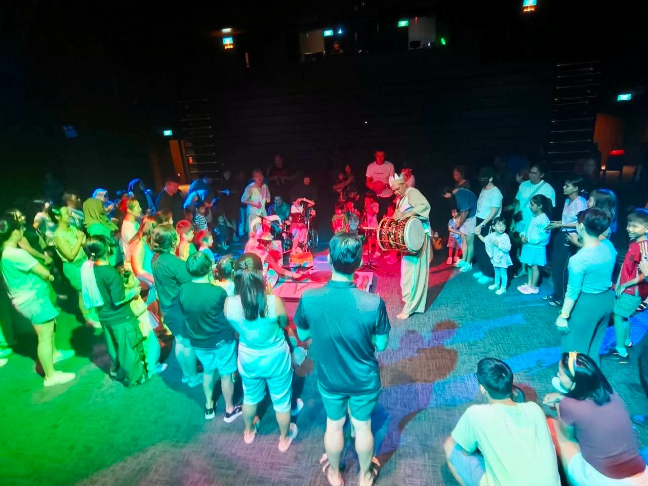 Cultural performance with traditional instruments and costumes