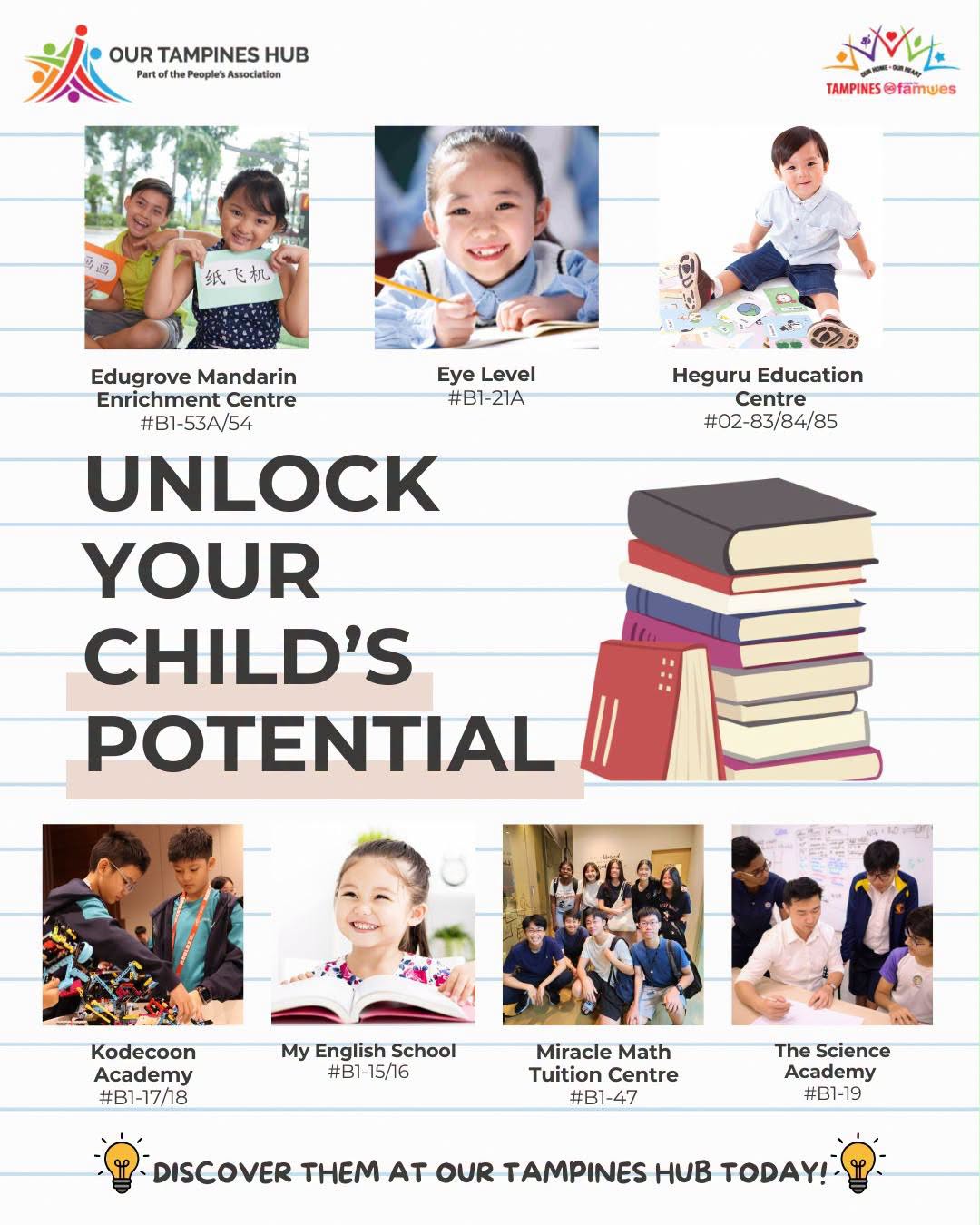 Enrichment Centres for Language, Math, Coding and Science at Our Tampines Hub