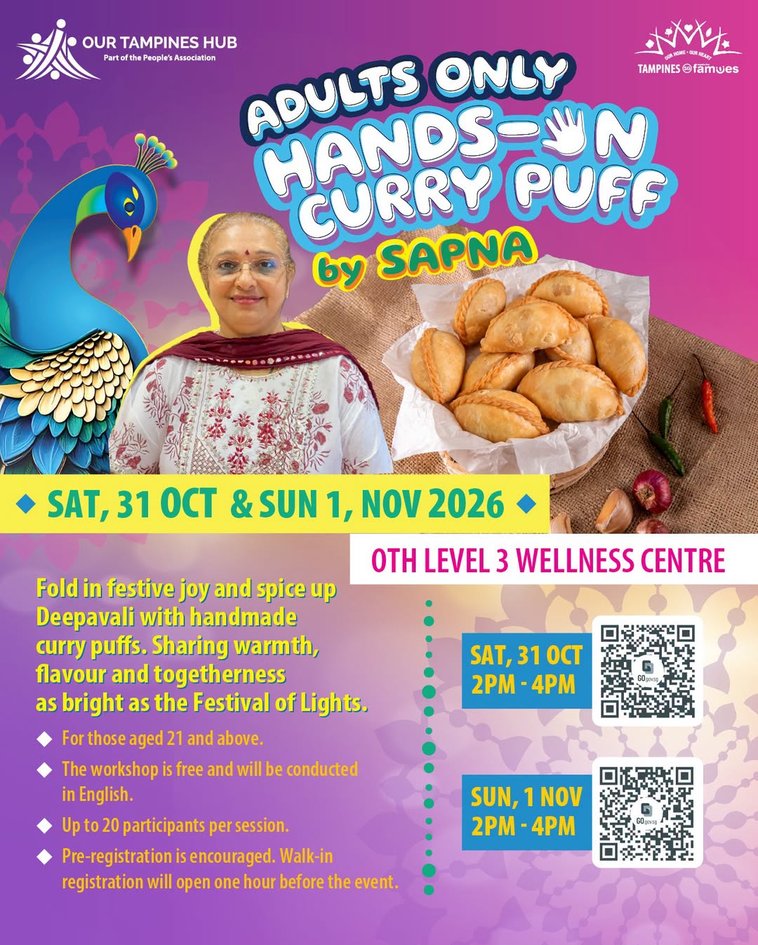 Free Curry Puff Workshop at Our Tampines Hub for Deepavali