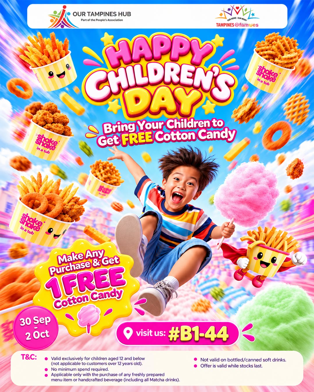 Shake Shake in a Tub Offers Free Cotton Candy for Children's Day at Our