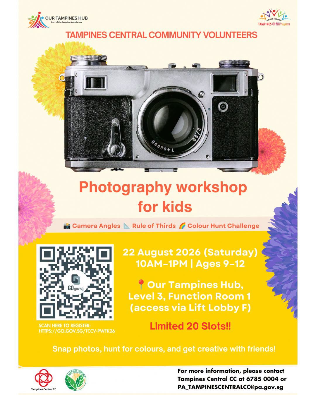 Photography Workshop for Kids at Our Tampines Hub on 22 August 2026