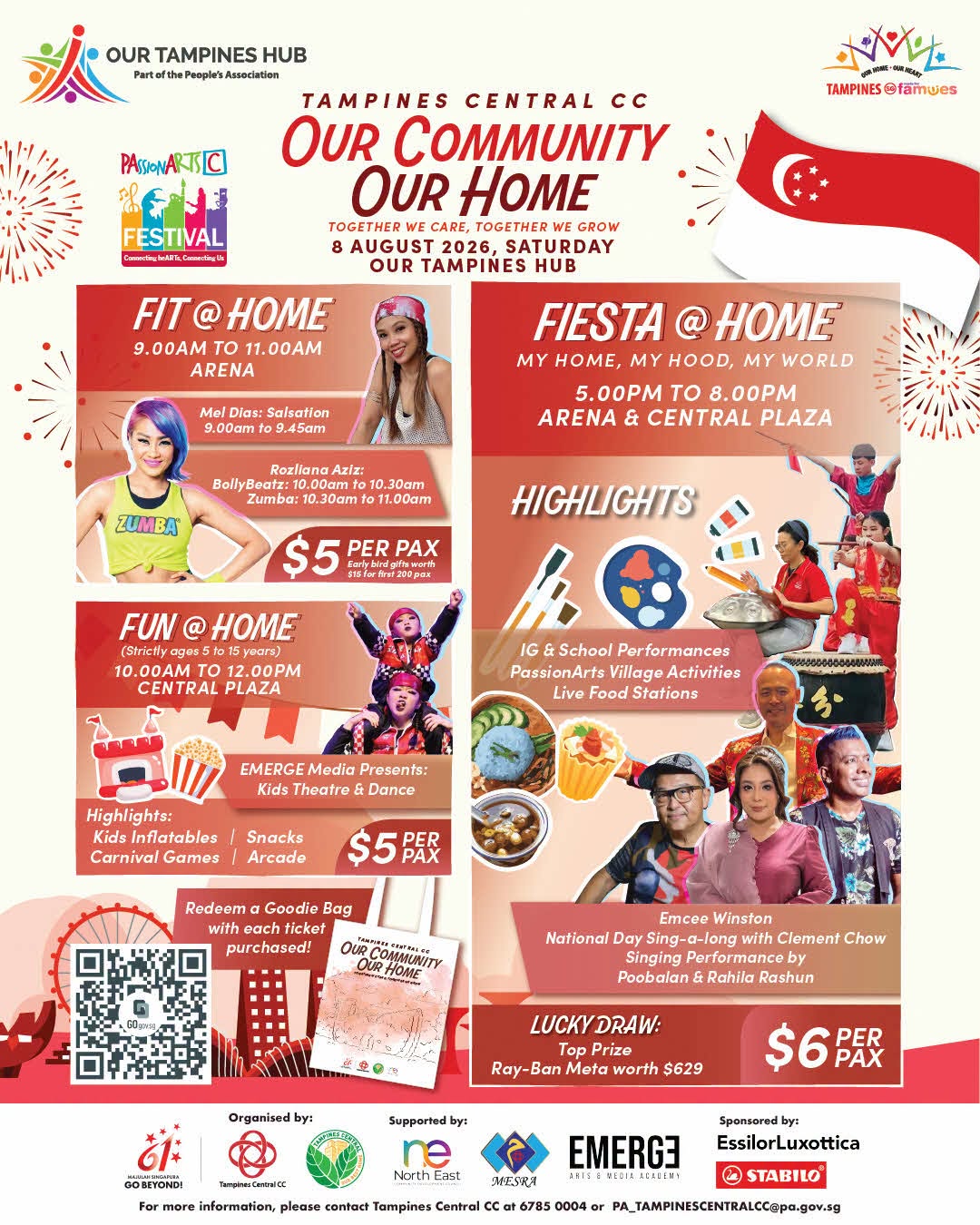 National Day x PAssionArts Fest Carnival at Tampines Central on 8 August 2026