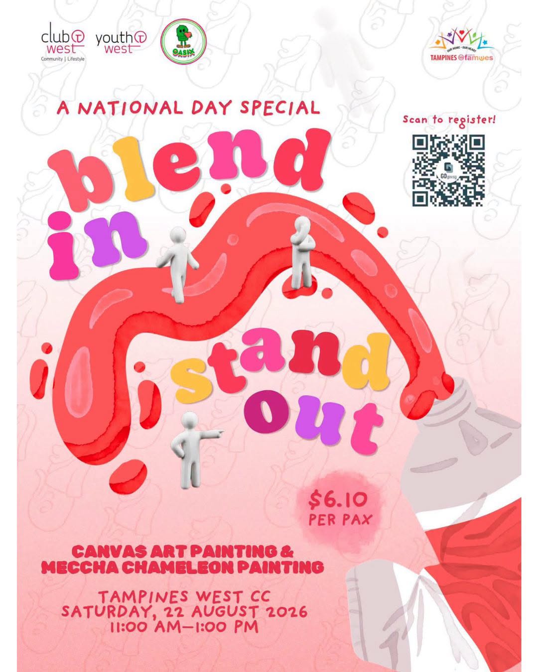 Blend In Stand Out Canvas Painting Workshop at Tampines West CC, 22 Aug 2026
