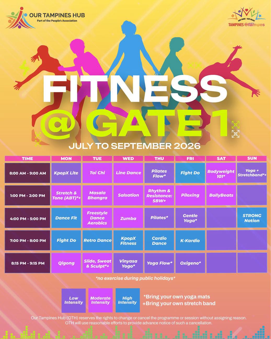 Fitness @ Gate 1 Workouts Return to Our Tampines Hub July to September 2026