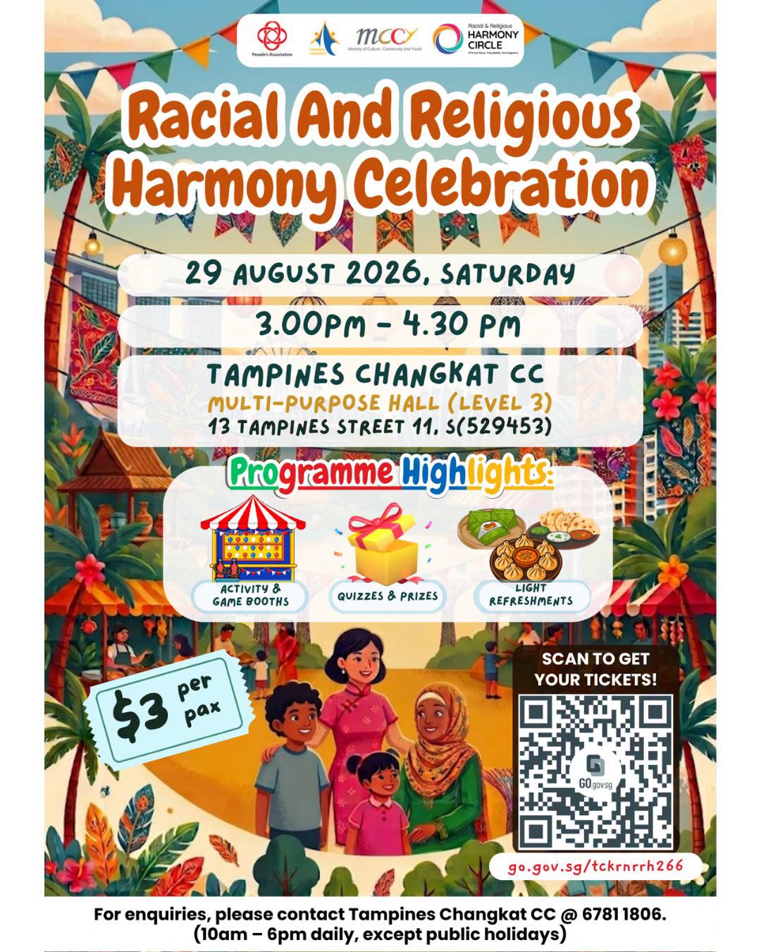 Racial and Religious Harmony Celebration at Tampines Changkat CC on 29 August