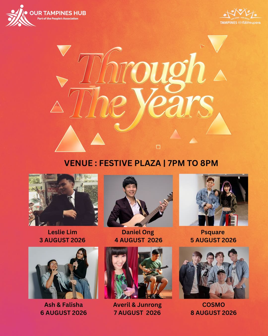 Live Music at Our Tampines Hub Festive Plaza, 3 to 8 August