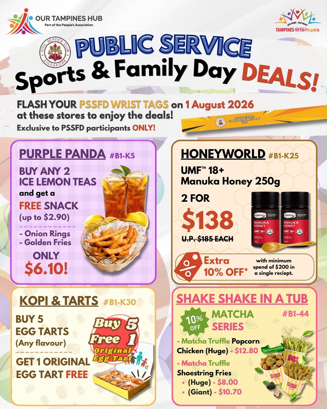 PSSFD Deals at Our Tampines Hub on 1 August 2026