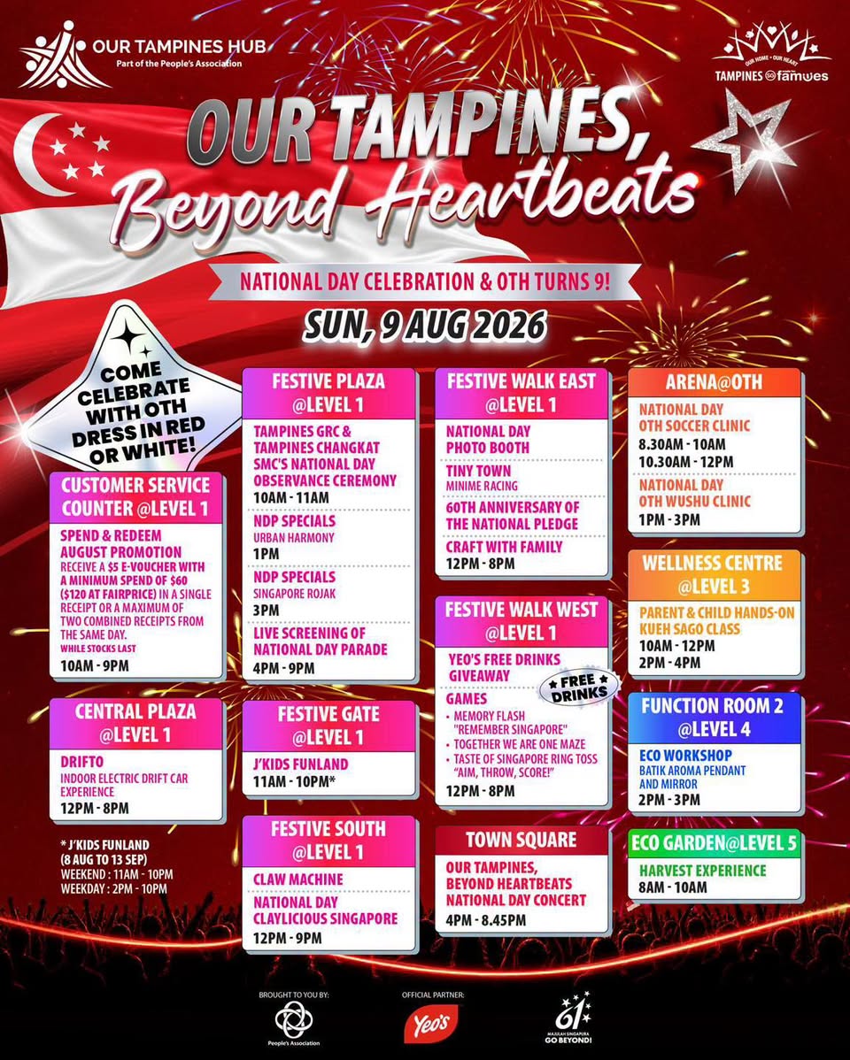 9 August National Day programme at Our Tampines Hub