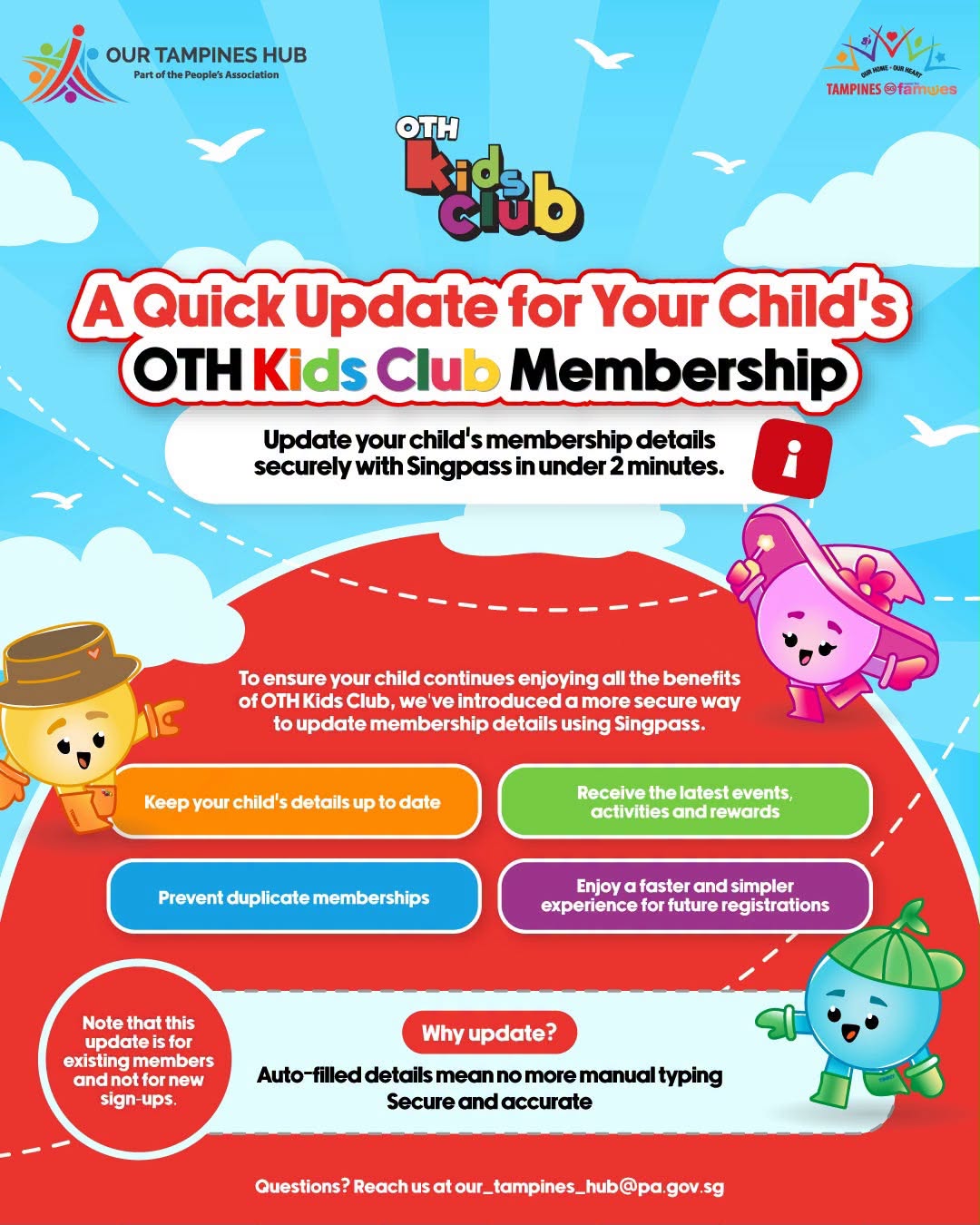OTH Kids Club Members Asked to Update Details via Singpass