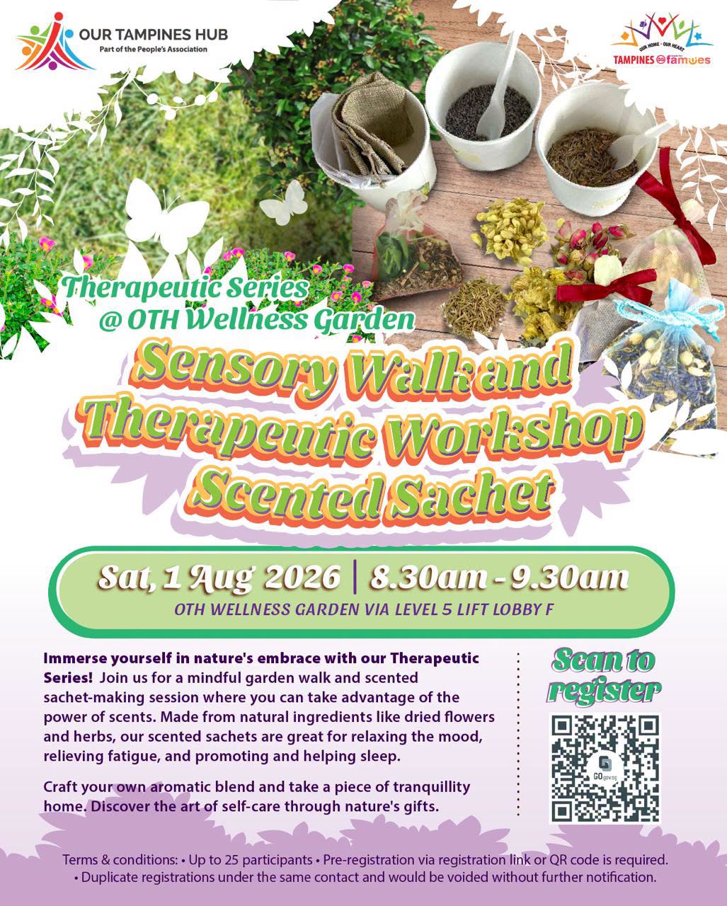 Sensory Walk and Scented Sachet Workshop at OTH Wellness Garden on 1 August 2026