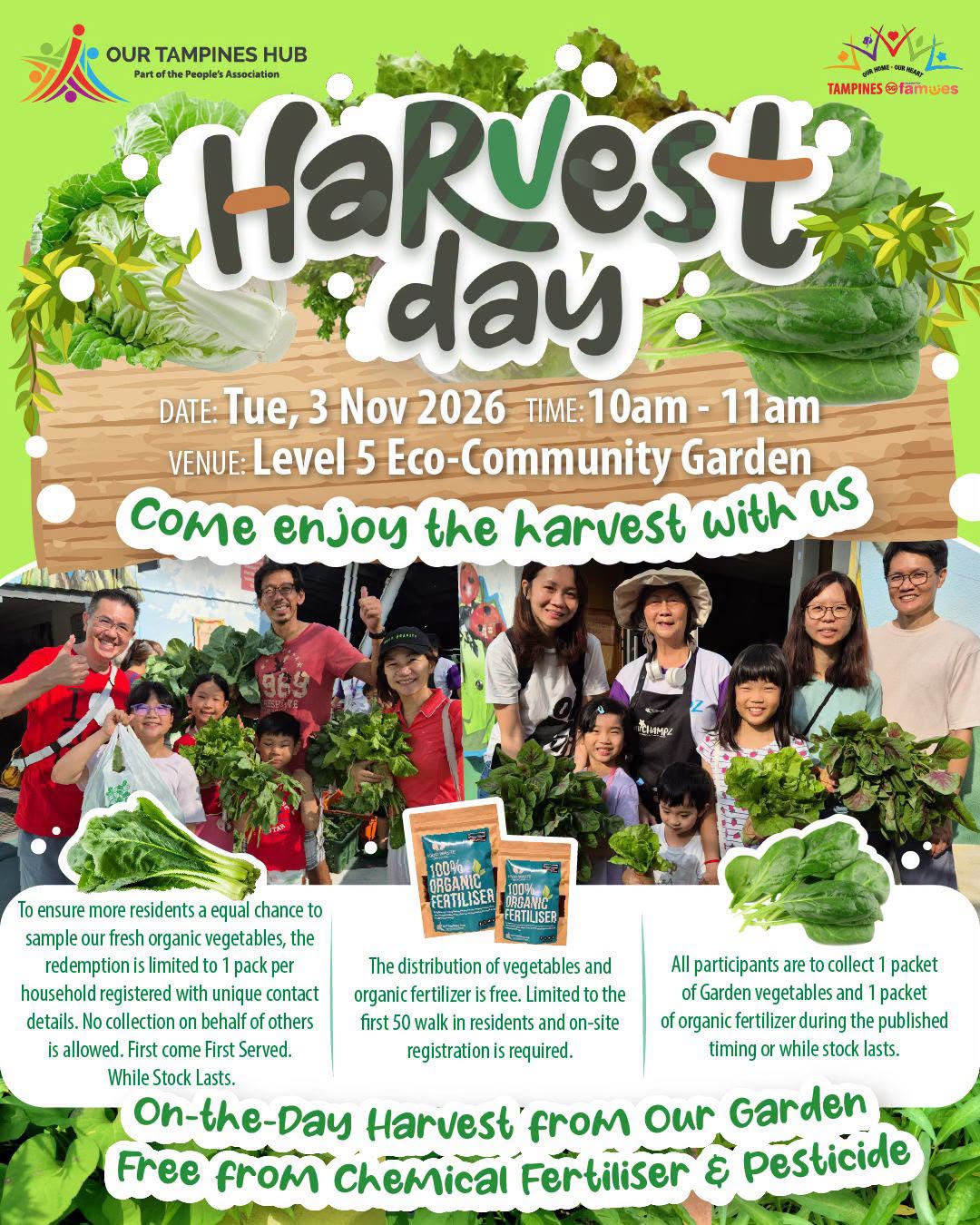 Harvest Day Returns to Our Tampines Hub Eco-Community Garden