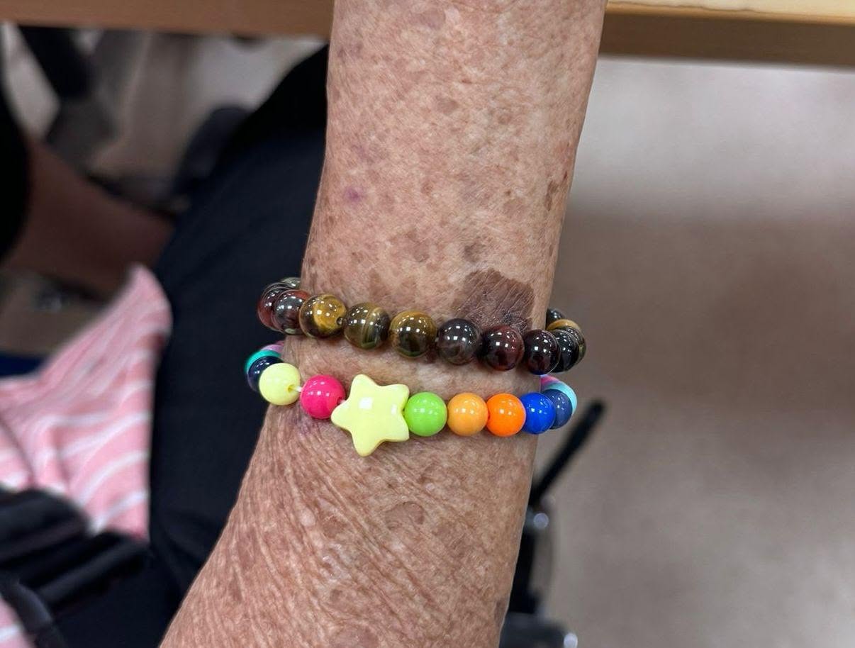 Beaded bracelets made during OTH Kids Club activity session