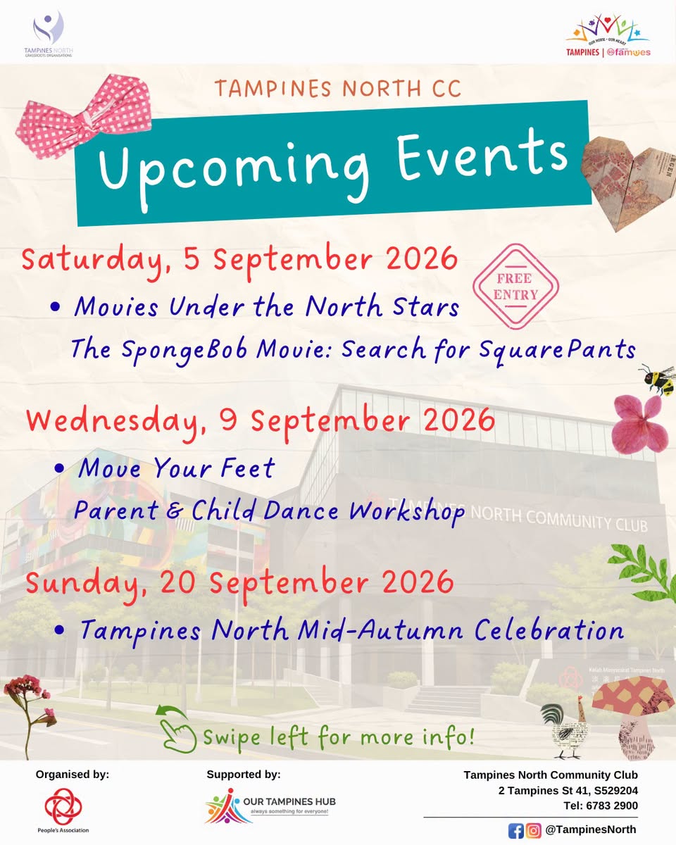 Tampines North CC September 2026: Free Movie Screening, Dance Workshop