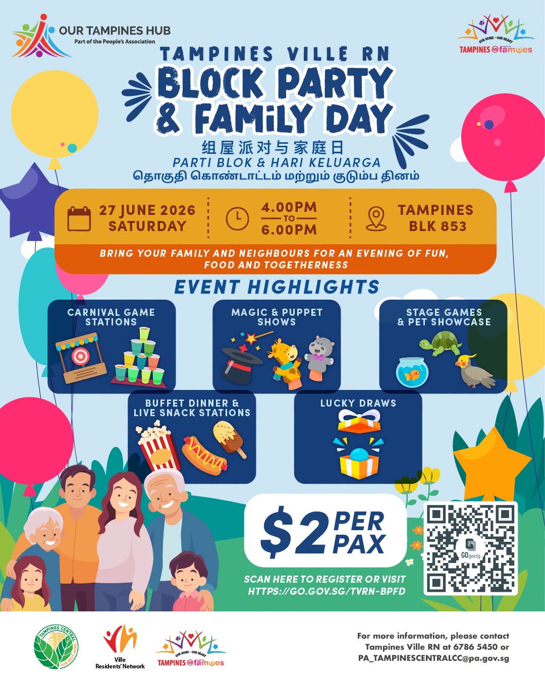 Tampines Ville RN Block Party and Family Day poster