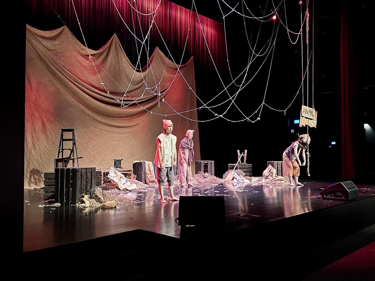 Scenes from the Animal Farm performance at Our Tampines Hub