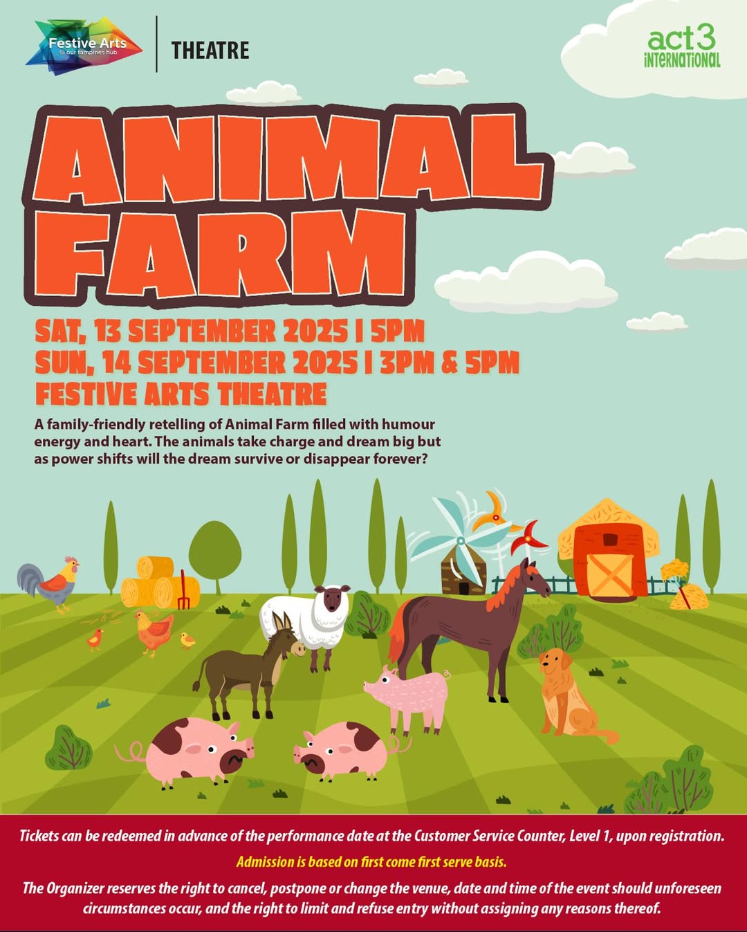 A vibrant stage performance depicting animal characters, suitable for families