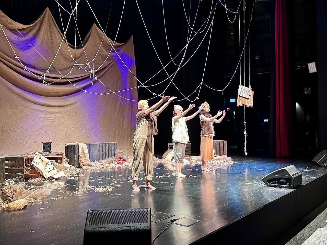 Scenes from the Animal Farm performance at Our Tampines Hub