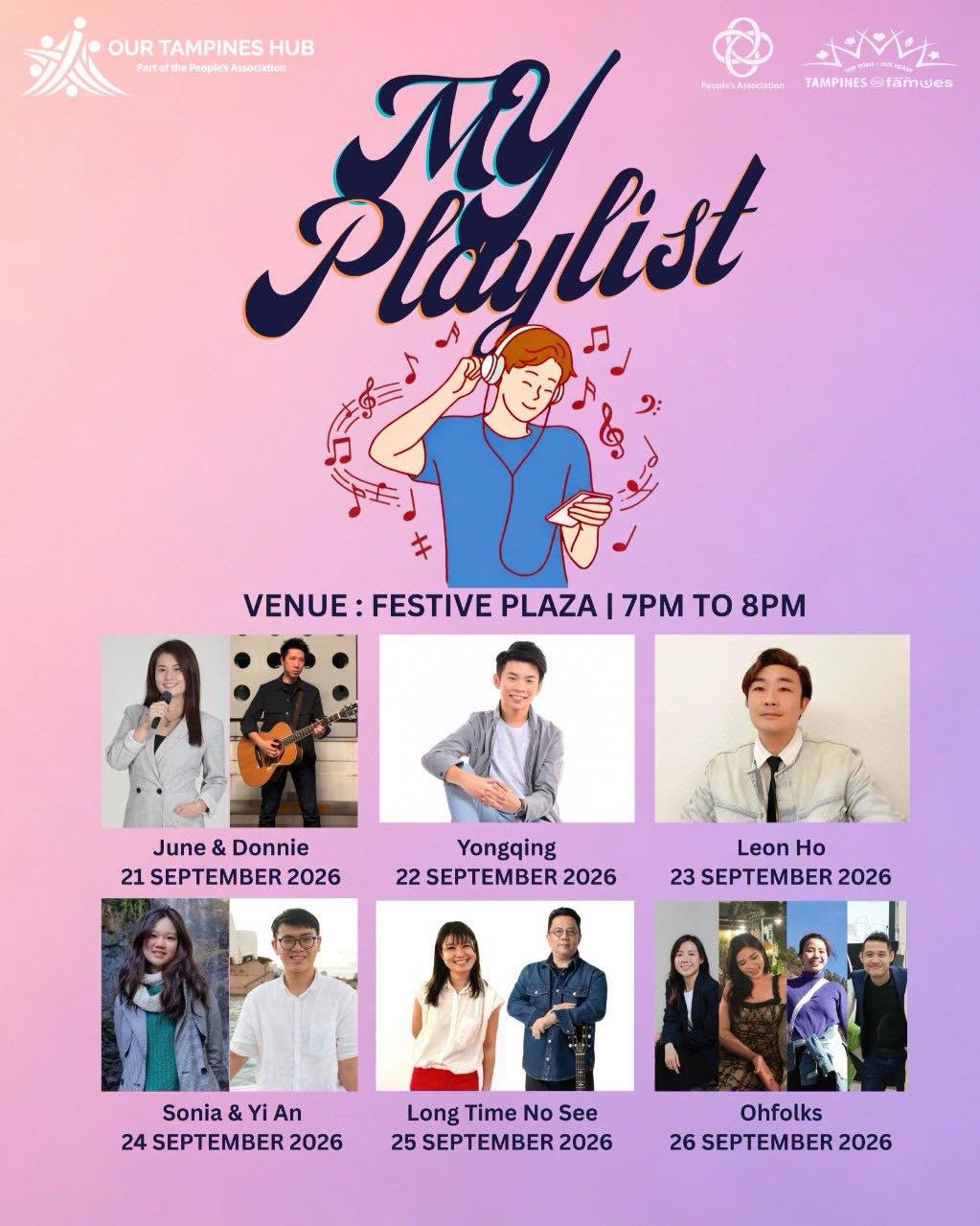 My Playlist live music concert at Our Tampines Hub Festive Plaza