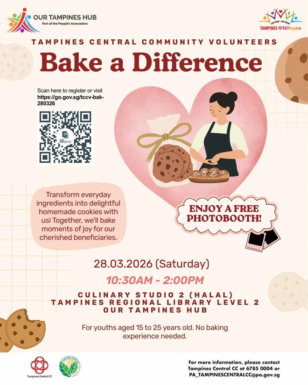 Youth volunteers preparing homemade cookies for the community