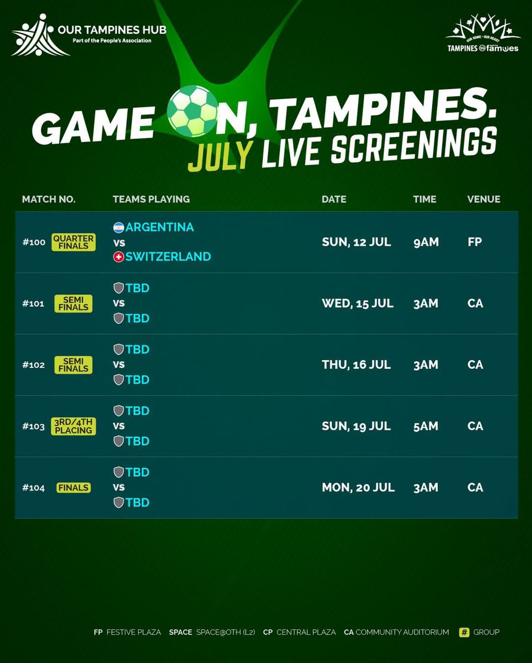 FIFA World Cup 2026 Live Screenings at Our Tampines Hub in July