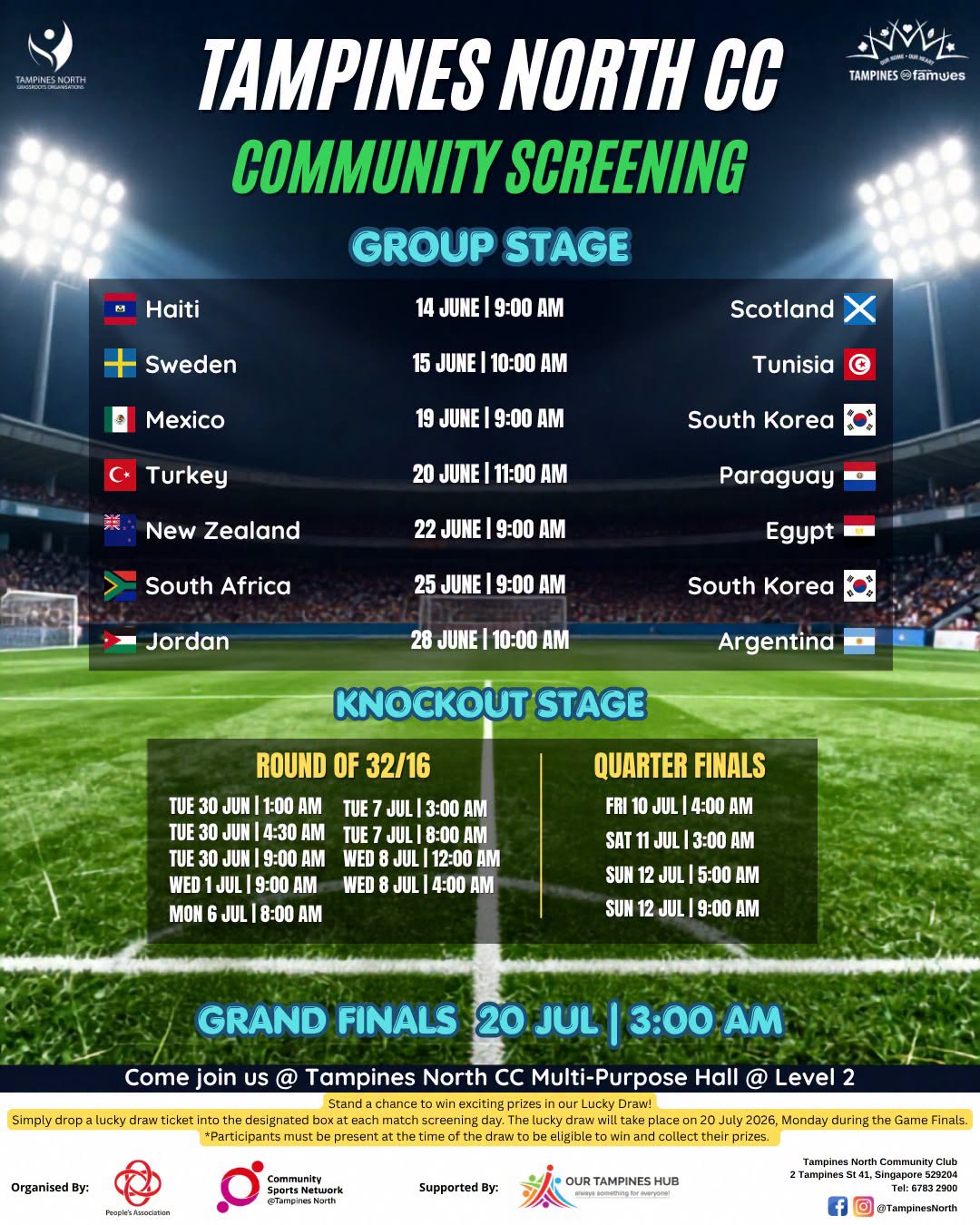 Community Soccer Screening Moves to Knockout Stage at Our Tampines Hub