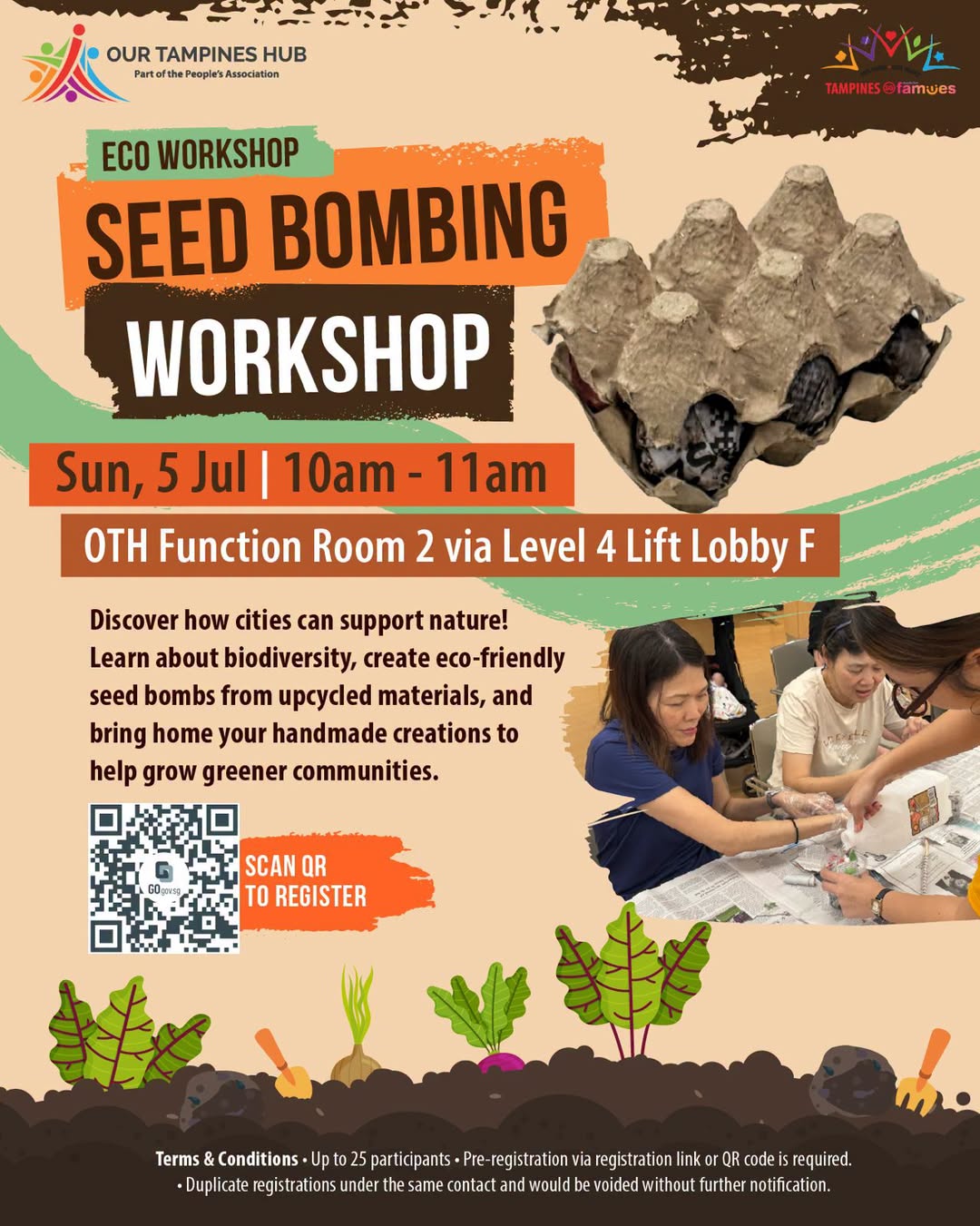 Seed Bombing Workshop at Our Tampines Hub on 5 July 2026