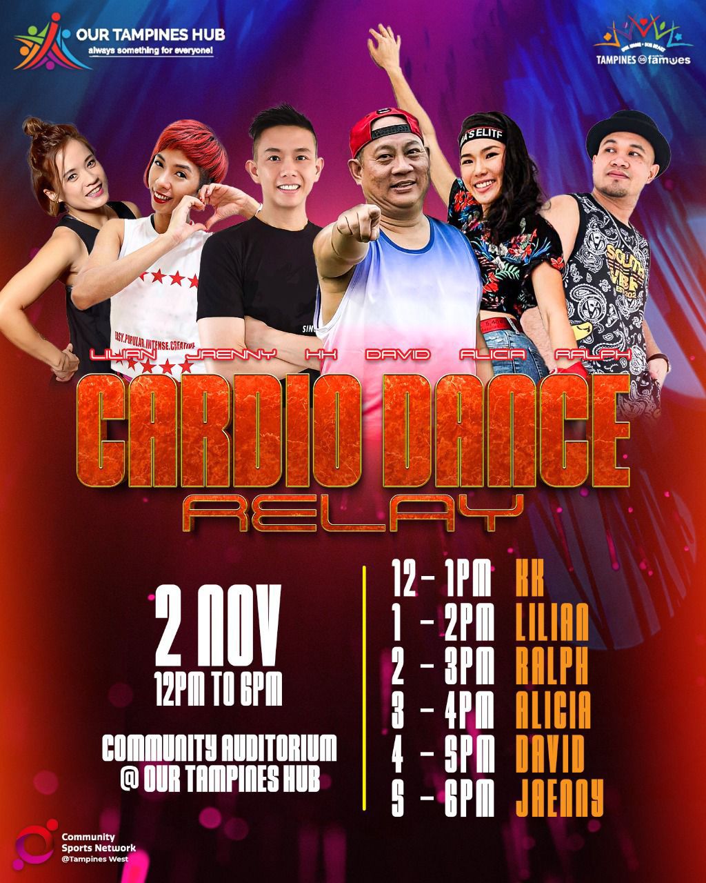 Dynamic image showing people dancing with energy and enthusiasm at a fitness event.