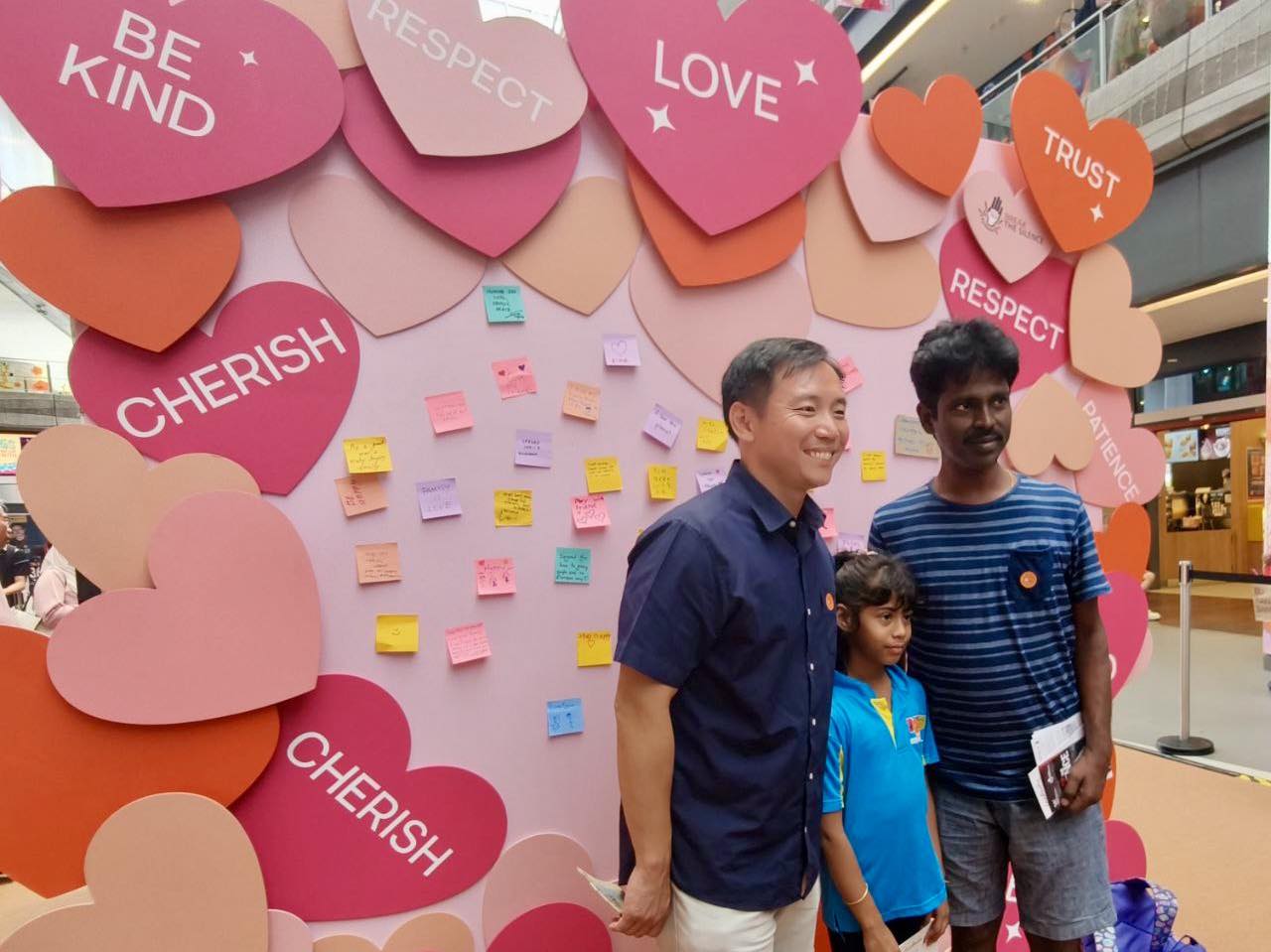 Interactive booths designed to raise awareness about domestic harmony.