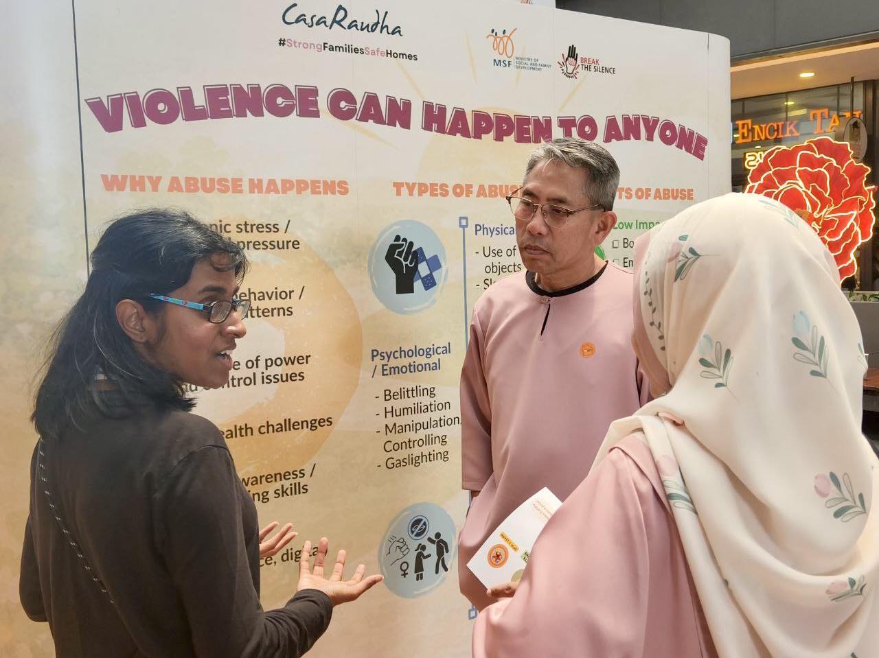 Community members gathered at the Casa Raudha exhibition at Festive Walk East.