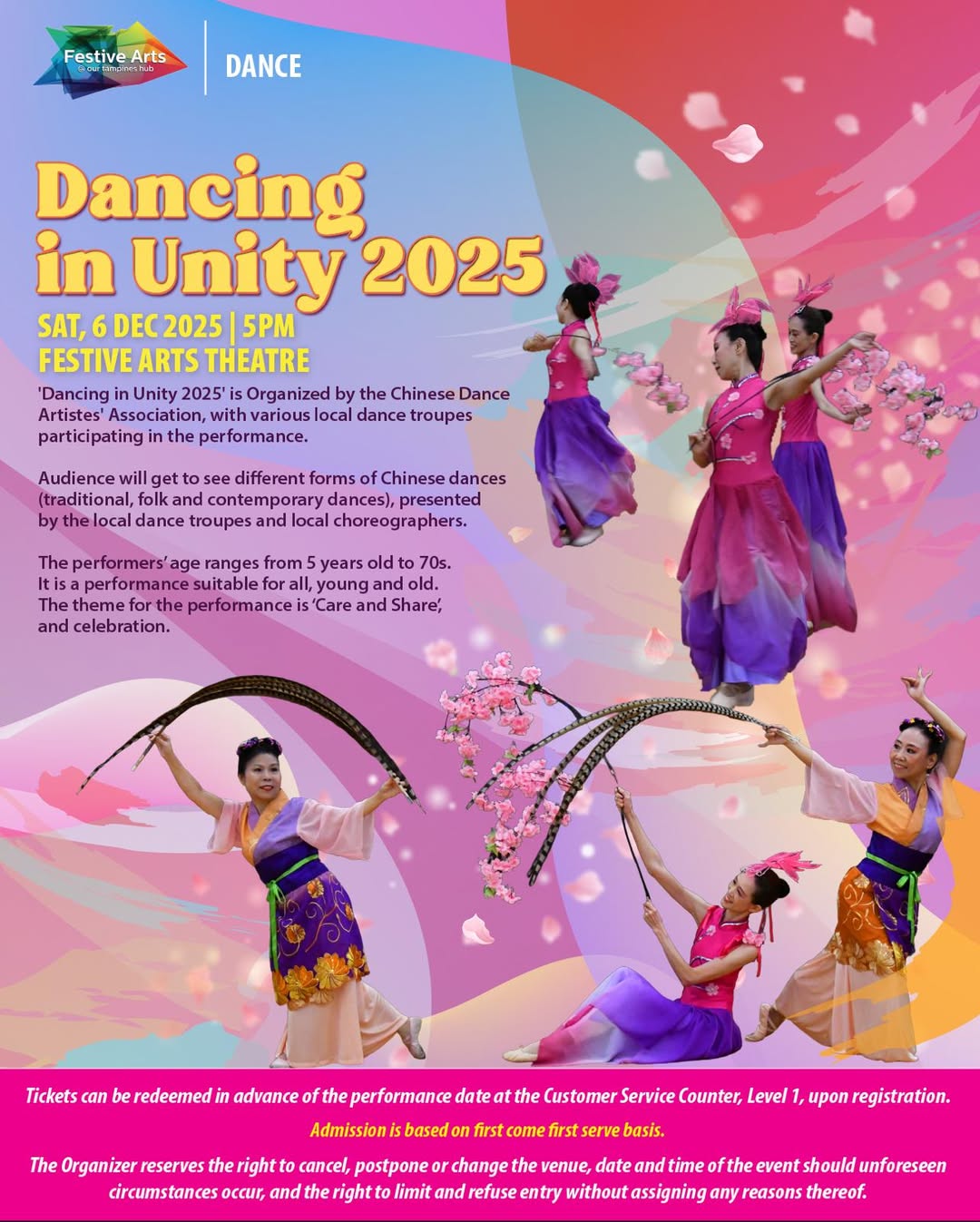 Promotional image for Dancing in Unity 2025 featuring dancers in traditional and contemporary Chinese costumes.