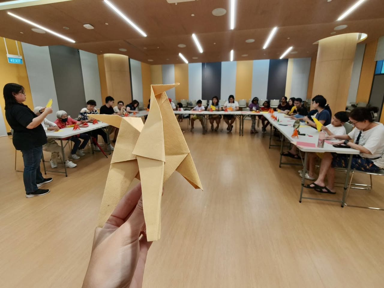 A vibrant selection of colorful paper used for the craft workshop.