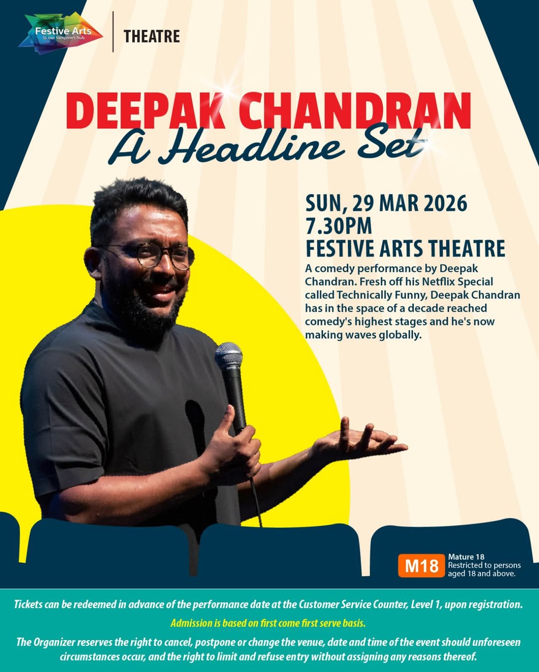 Deepak Chandran performing stand-up comedy