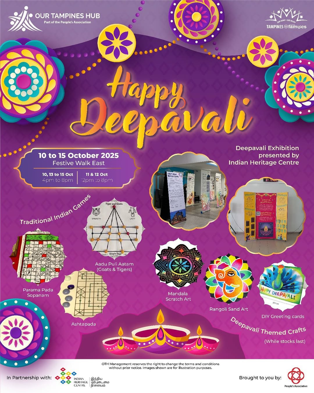 Deepavali celebration banner at Our Tampines Hub