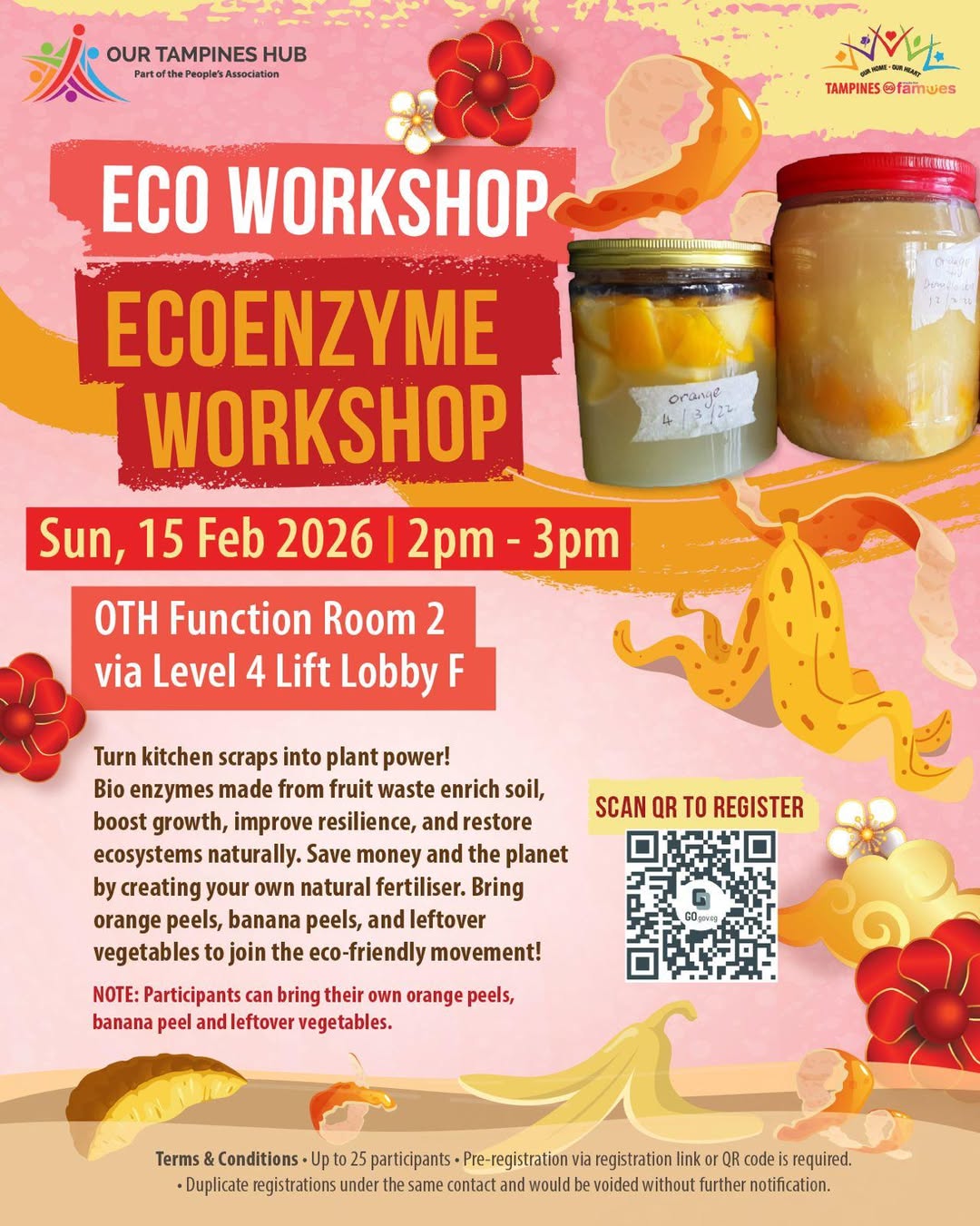 A workshop showcasing how to turn fruit peels and vegetable scraps into organic bio enzymes.