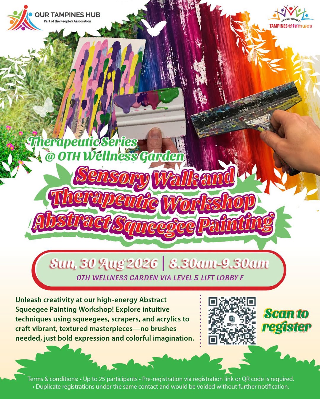 Abstract Squeegee Painting Workshop at Our Tampines Hub