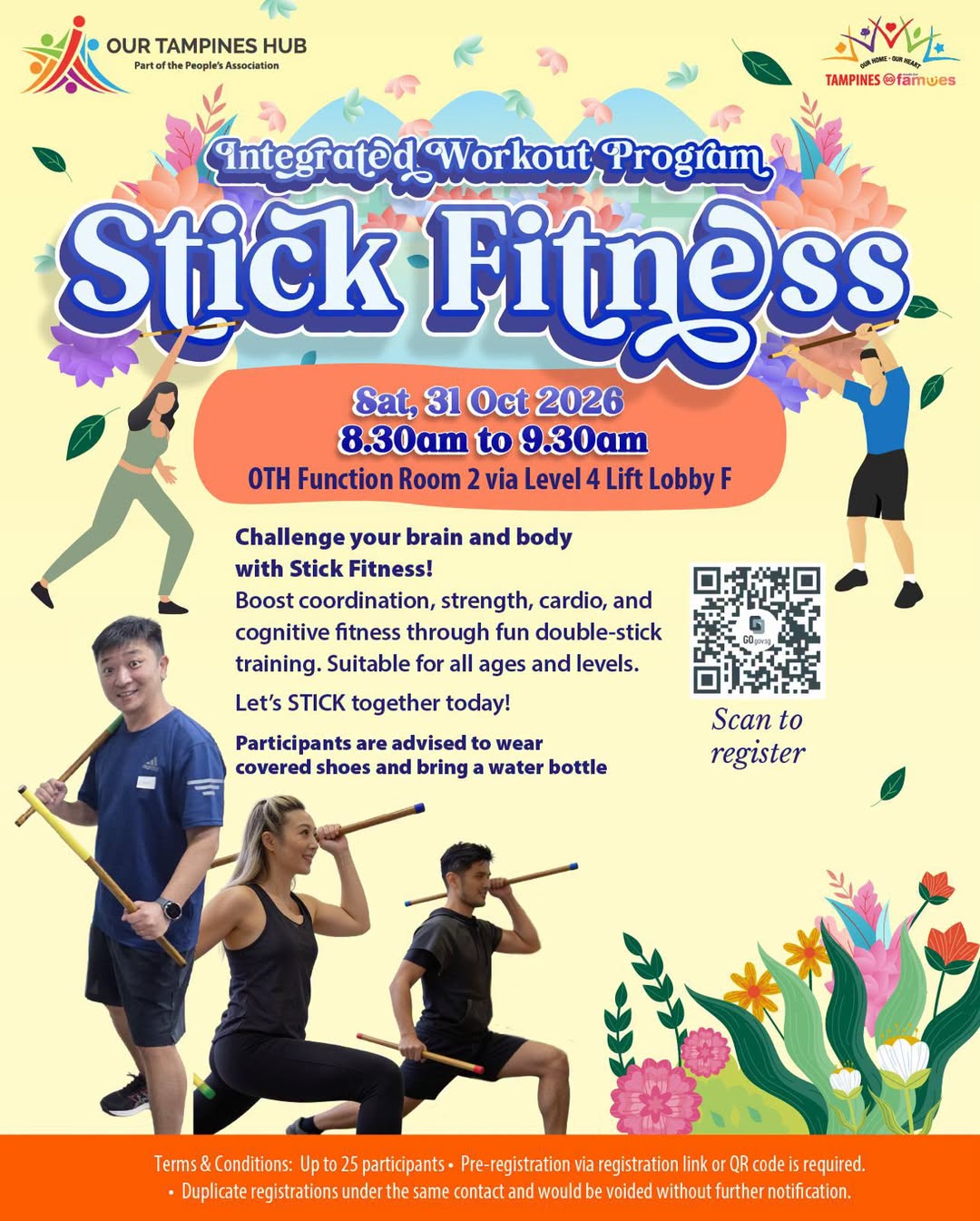 Stick Fitness Workout at Our Tampines Hub on 31 Oct 2026