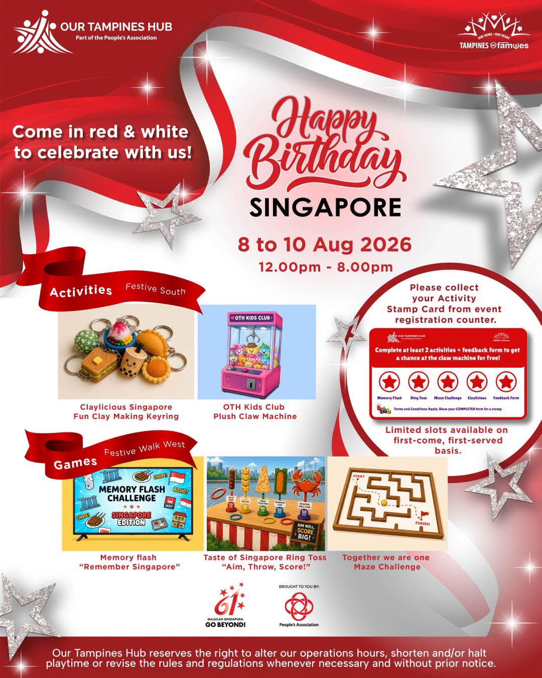 Singapore's 61st Birthday: Free Activities at OTH Festive Walk East
