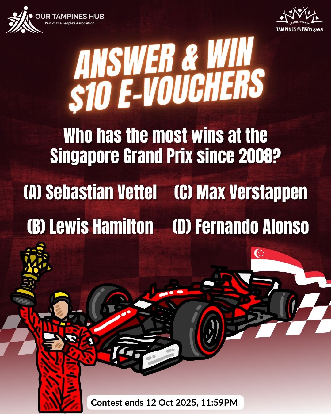 A dynamic image related to Formula 1 racing, possibly from the Singapore Grand Prix track.