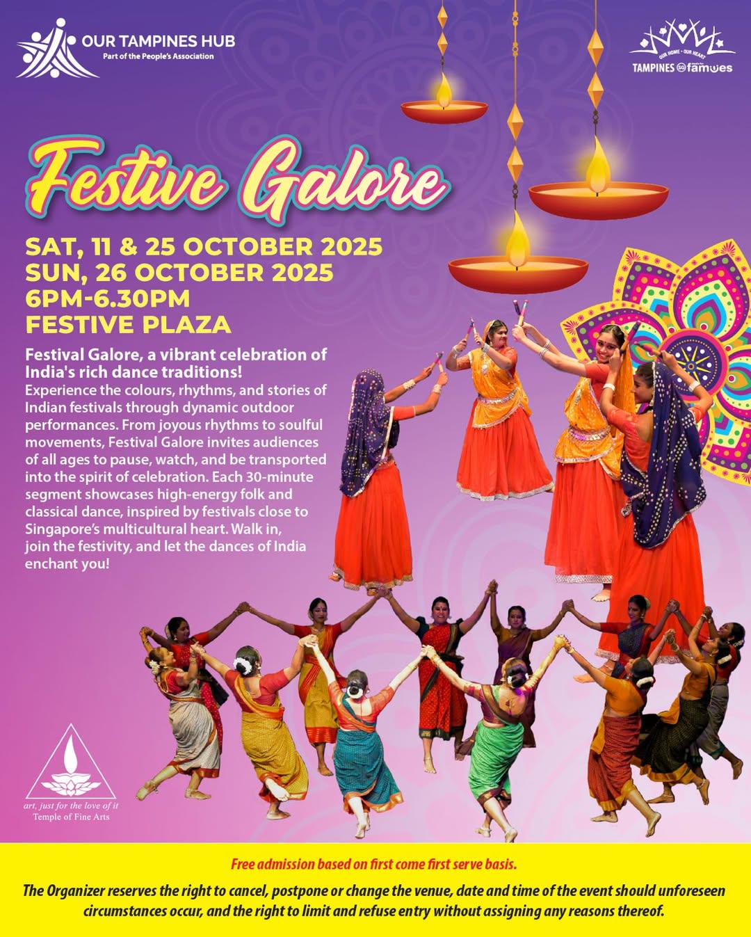 Performers at Festival Galore showcasing traditional Indian dance.