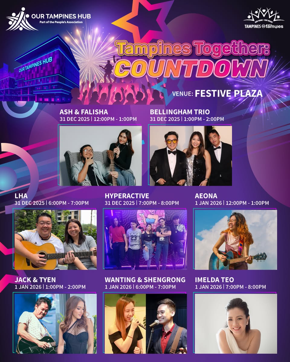 Vibrant stage setup at Festive Plaza with a crowd enjoying a live performance.