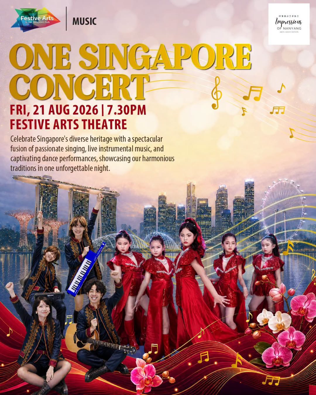One Singapore Concert at Festive Arts Theatre on 21 August 2026