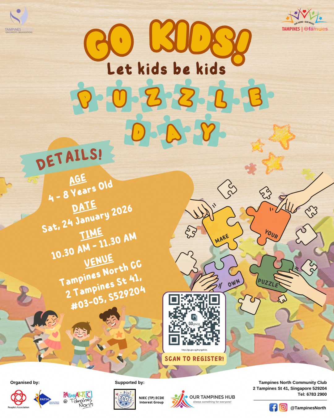 Children engaging in creative puzzle making activities