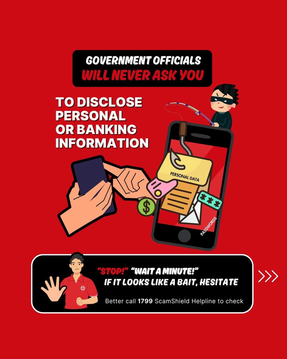 A visual cue encouraging caution with unexpected official requests.