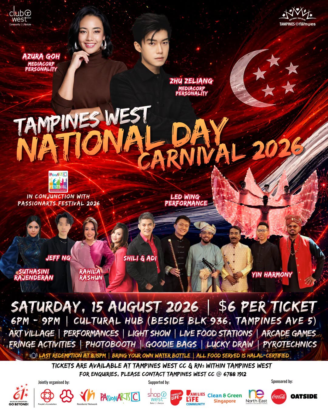 Tampines West National Day Carnival 2026 Tickets at $6 Each