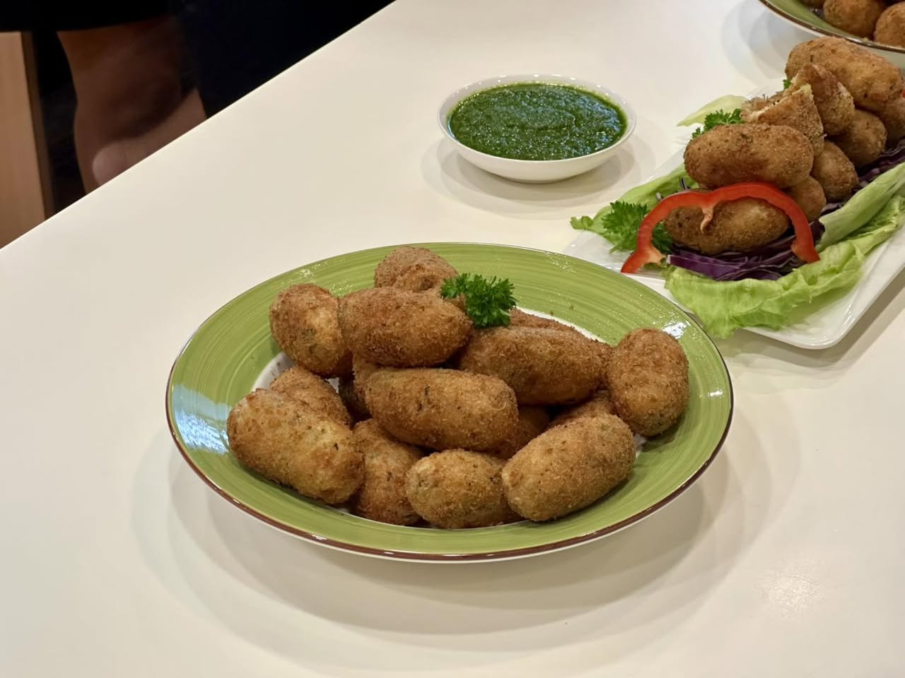Chef Sapna demonstrating croquette preparation during the workshop