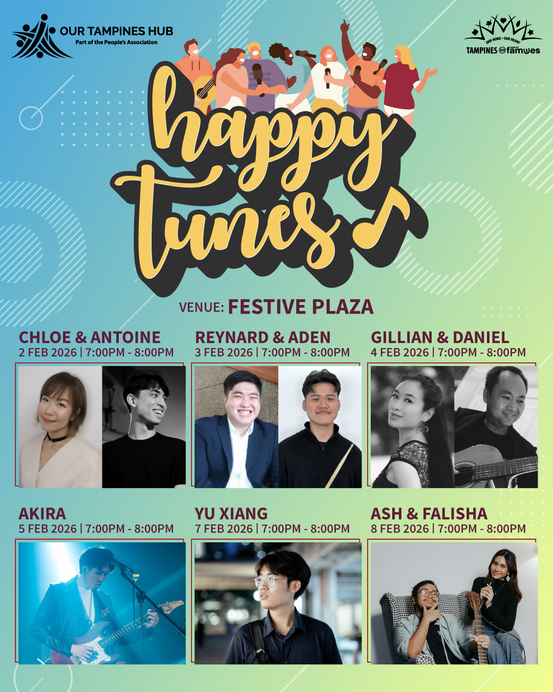 Live music performance at Our Tampines Hub Festive Plaza