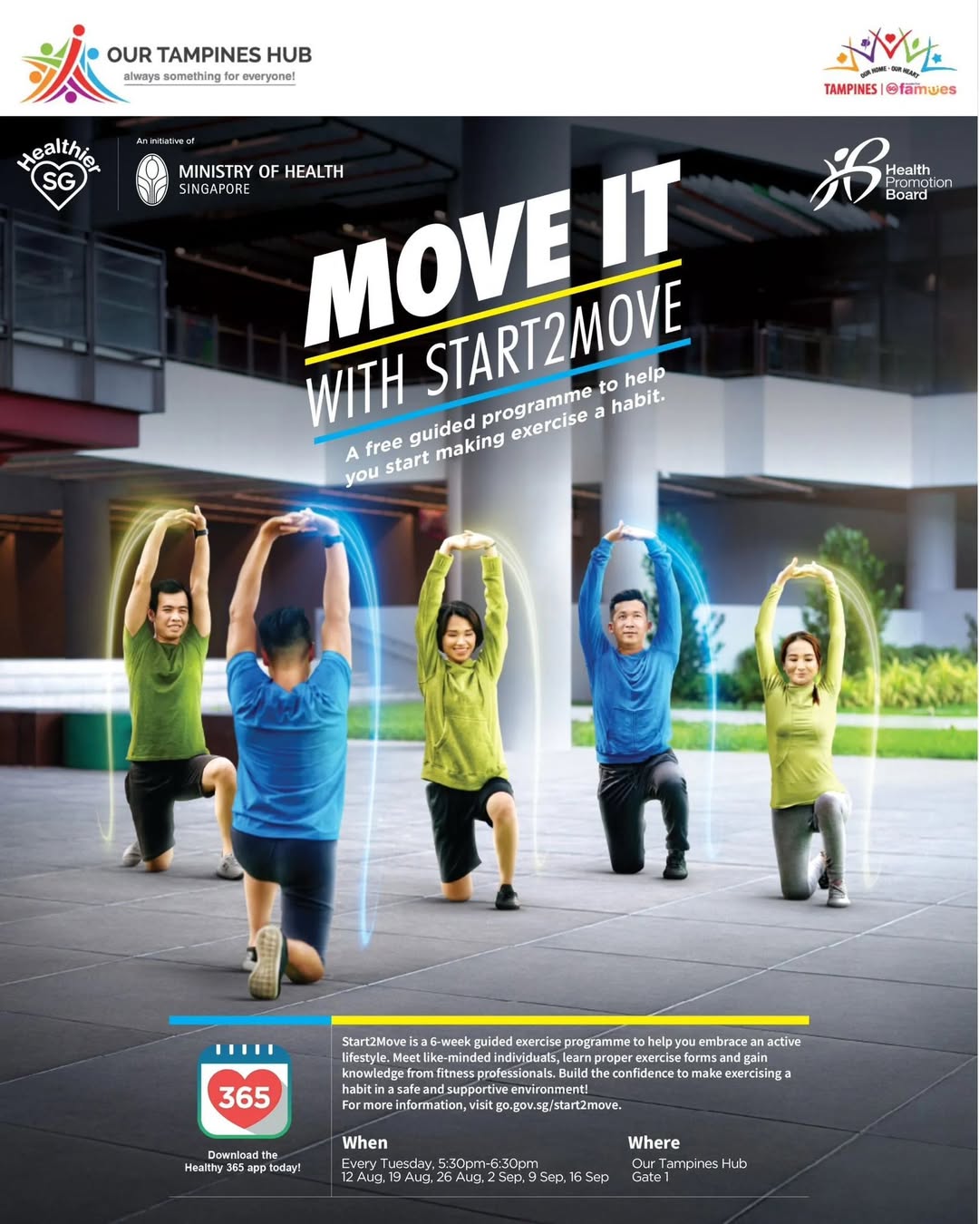 Participants engaging in a group fitness program